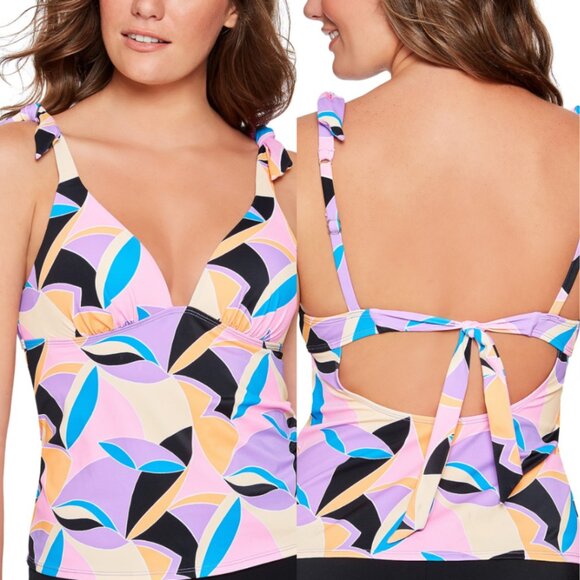 Salt + Cove Other - Salt + Cove Kaleidoscope Push-Up Tankini Swim Top NWT Sz S